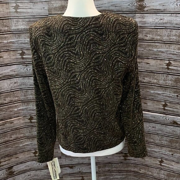 DRESS BARN Black and Gold Evening Shrug Jacket NWT - Picture 4 of 5